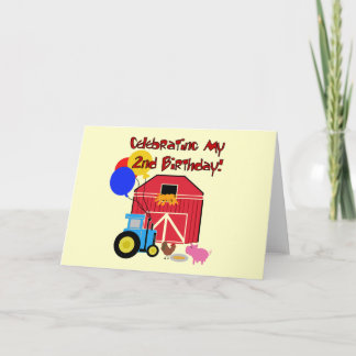 Farm 2nd Birthday Tshirts and Gifts Card