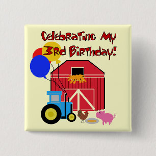 Farm 3rd Birthday T-shirts and Gifts 15 Cm Square Badge
