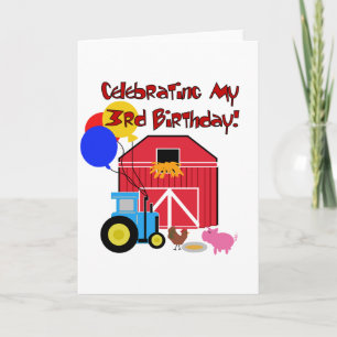 Farm 3rd Birthday T-shirts and Gifts Card