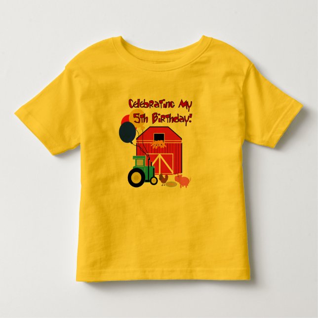 Farm 5th  Birthday Tshirts and Gifts (Front)