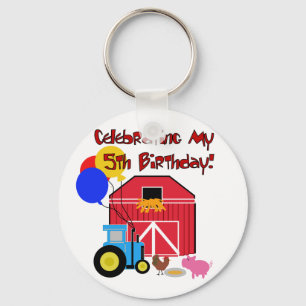 Farm 5th Birthday Tshirts and Gifts Key Ring