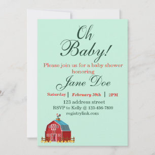 farm animal baby shower invite