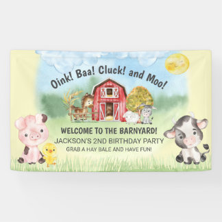 Farm Animal Barn Themed 2nd Birthday Banner