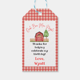 Farm Animal/ Barn Yard Party Favour Thank You Tag