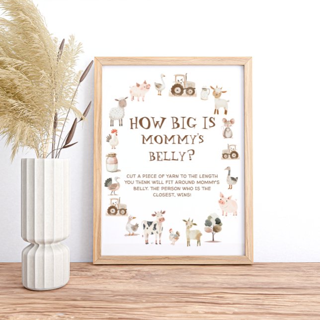 Farm Animal  Barnyard How Big is Mummy's Belly Poster (Creator Uploaded)