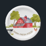 Farm Animal Birthday Celebration Paper Plates<br><div class="desc">Our watercolor farm-themed birthday collection features cute farm animals and a classic red barn. Celebrate your little party animal with this unique and fully customisable 'Farm-Fresh' birthday party paper plate! Matching items are available in our shop.</div>