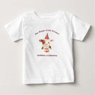 Farm Animal Birthday Shirt One Happy Little Farmer