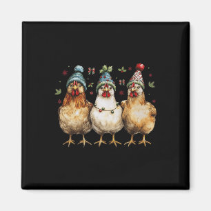 Farm Animal Chicken Christmas Coquette Bow Chicken Magnet