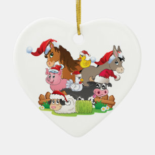 Farm Animal Christmas Ceramic Tree Decoration