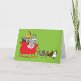 Farm Animal Christmas Holiday Card