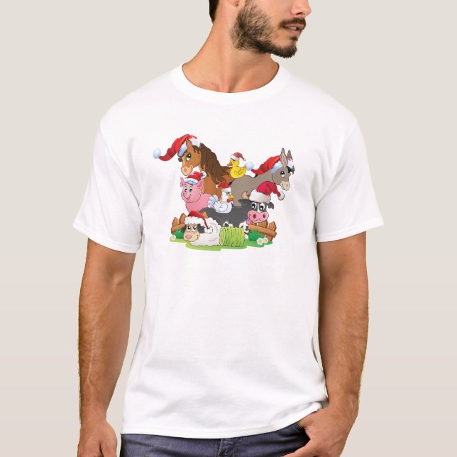 Farm Animal Christmas T-Shirt (Front)