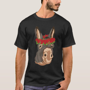 Farm Animal Farmer Animal Flower Blossom Roses D T-Shirt