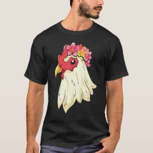 Farm Animal Flower Blossoms Farmer Floral Chicken T-Shirt