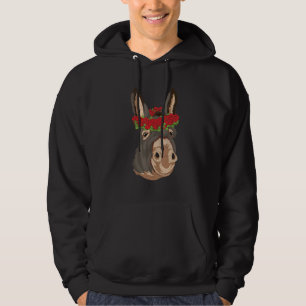 Farm Animal Flowers Animal Farmer Roses Donkey Hoodie