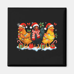 Farm Animal Funny Chicken Christmas Lights Cute Xm Magnet
