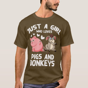 Farm Animal Funny Farmer Girl Who Loves Pigs And D T-Shirt