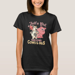 Farm Animal Girls Cow Farmer Women Farming Pig T-Shirt