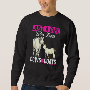 Farm Animal  Girls Farmer Women Farming Goat Cow Sweatshirt