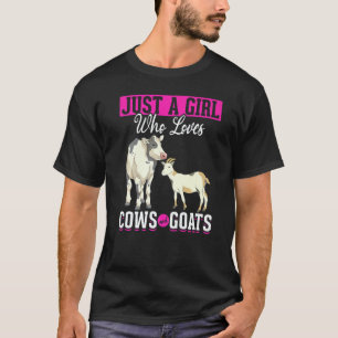 Farm Animal Girls Farmer Women Farming Goat Cow T-Shirt
