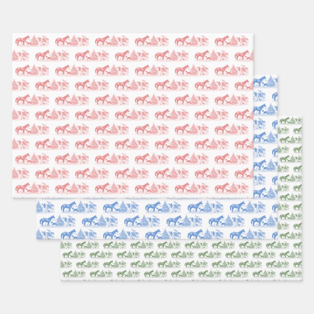 Farm Animal Holiday Wrapping Paper  (Set)
