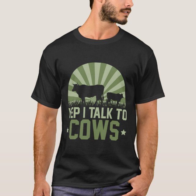 Farm Animal Lover Gift Idea Retro Cow T-Shirt (Front)