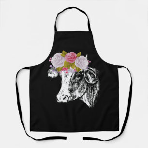 Farm Animal Nature Flower Cow Lover Farming For Fa Apron