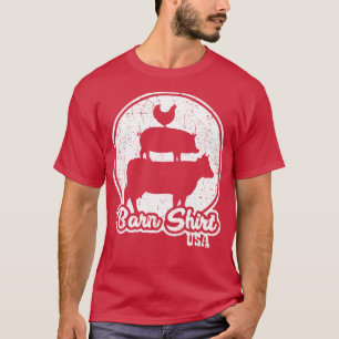 Farm Animal Stack White Distressed T-Shirt