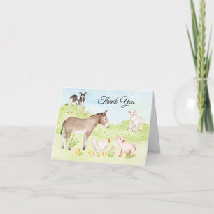 Farm Animal Thank You Cards
