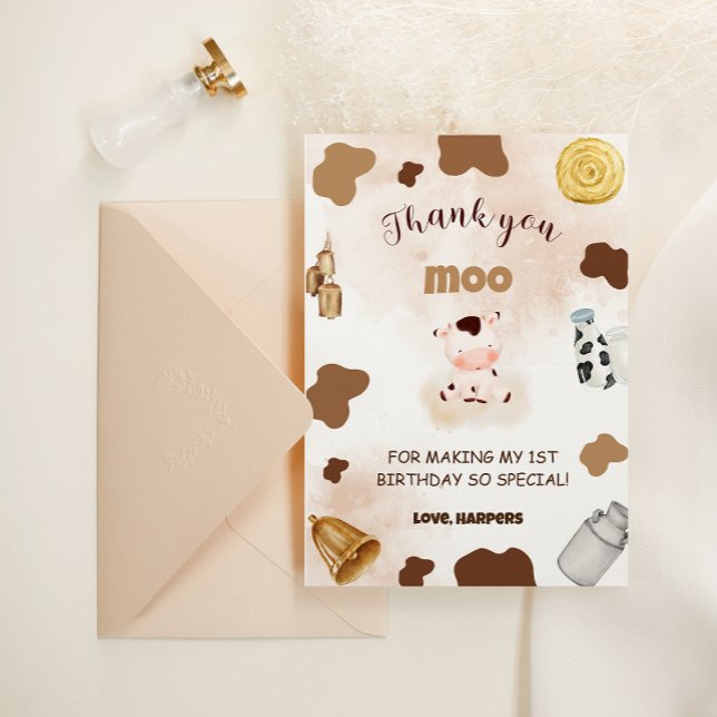 Farm Animal Themed Birthday Thank You Card (Creator Uploaded)