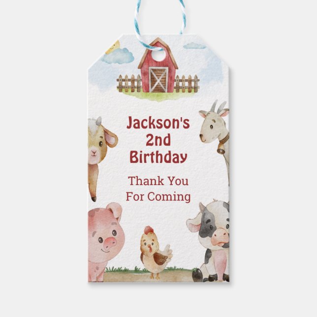 Farm Animal Themed Gift Tag (Front)