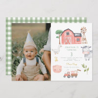 Farm Animal Watercolor Cute Birthday