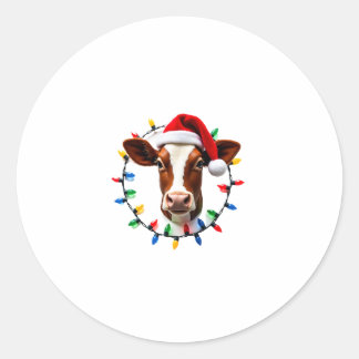 Farm Animal Xmas Pajamas Costume Farmer Christmas  Classic Round Sticker