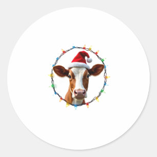 Farm Animal Xmas Pajamas Costume Farmer Christmas  Classic Round Sticker