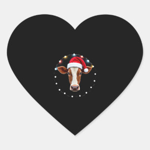 Farm Animal Xmas Pajamas Costume Farmer Christmas Heart Sticker