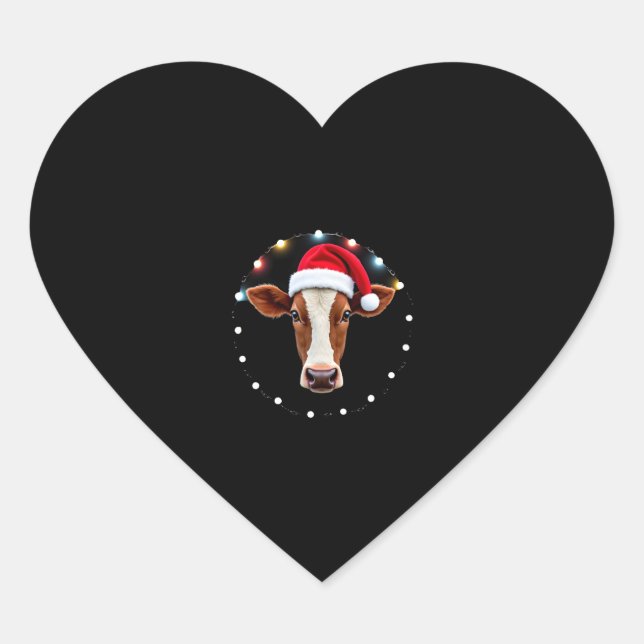 Farm Animal Xmas Pajamas Costume Farmer Christmas  Heart Sticker (Front)