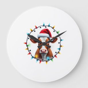 Farm Animal Xmas Pyjamas Costume Farmer Christmas  Large Clock