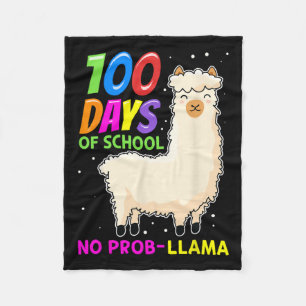 Farm Animals - 100 Days Of School No Prob-llama  Fleece Blanket
