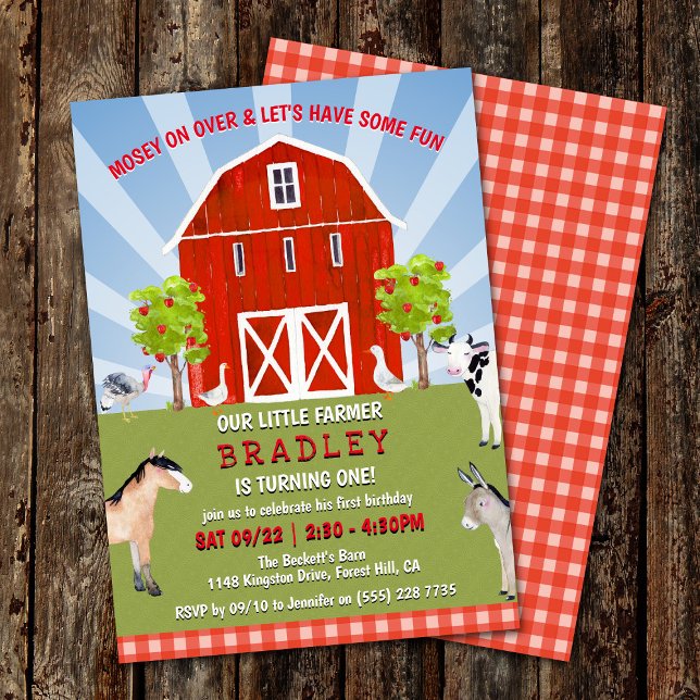 Farm Animals 1st Birthday Invitation (Creator Uploaded)