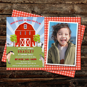 Farm Animals 3rd Birthday Invitation Photo
