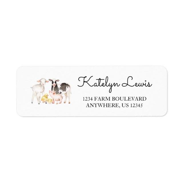Farm Animals Address Labels (Front)