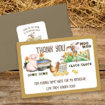Farm Animals and Noises Kids Birthday Thank You Card<br><div class="desc">Kids birthday party thank you cards - or you are of course welcome to personalise the text for a different purpose. Design features a farm animal theme inspired by the Old Macdonald nursery rhyme in the land of farming where the cows moo, the chicks cluck and the pigs oink! Easy...</div>