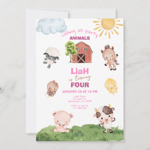 Farm animals Any Age Birthday Invitation