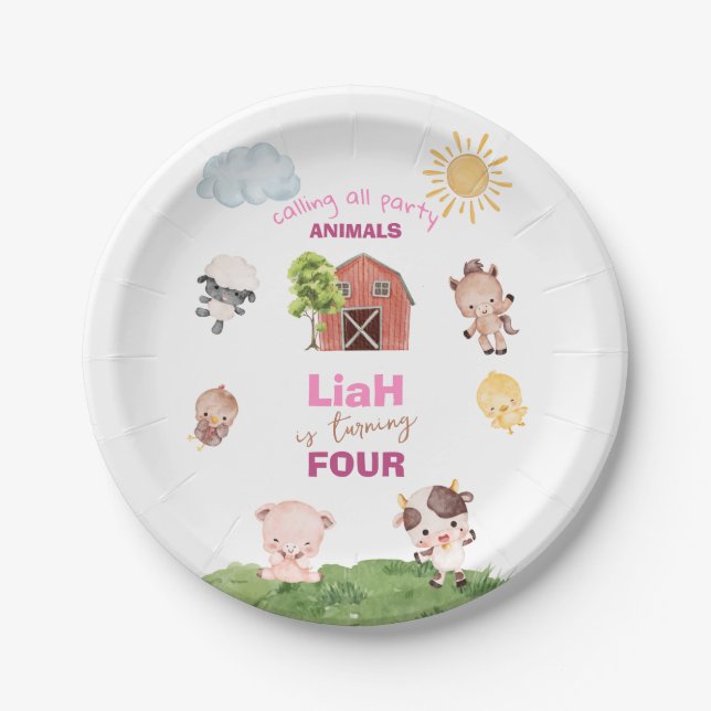 Farm animals Any Age Paper Plate (Front)