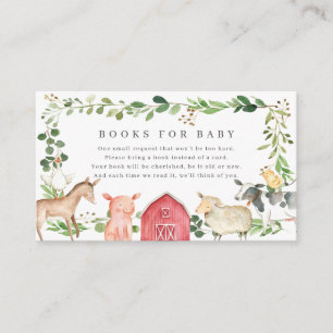 Farm Animals Baby Shower Books For Baby Enclosure Card