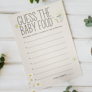 Farm Animals Baby Shower Guess Baby Food Game Flyer