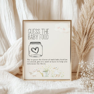 Farm Animals Baby Shower Guess Baby Food Sign