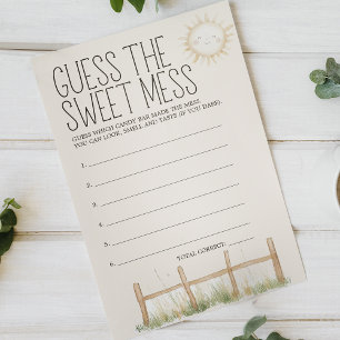 Farm Animals Baby Shower Guess Sweet Mess Game Flyer