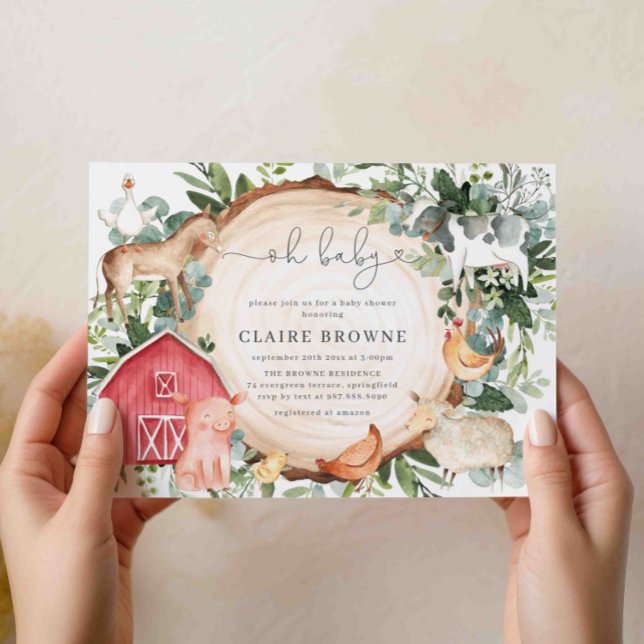Farm Animals Baby Shower Invitation (Creator Uploaded)