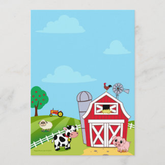 Farm Animals Baby Shower Invitations