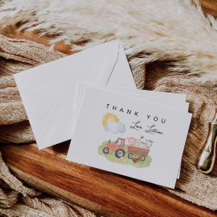 Farm Animals Baby Shower or Birthday Thank You Card